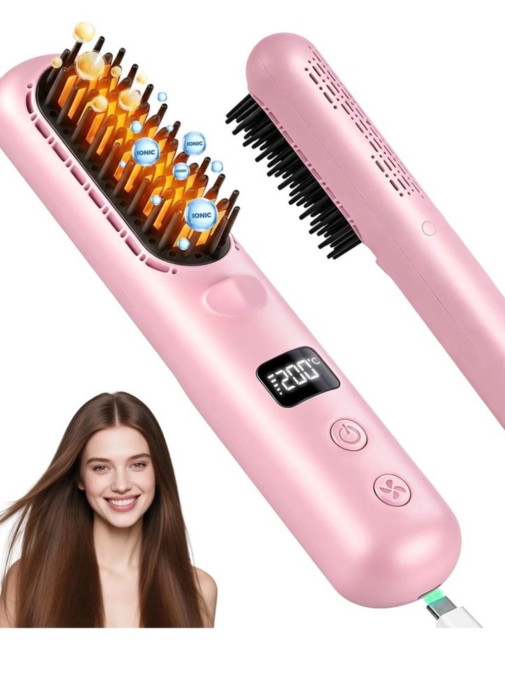 Go Brush Pro Cordless Hair Straightening Comb This is Purple, not pink!!